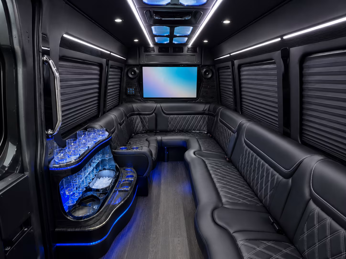 St Petersburg Airport Shuttle & Transportation party bus interior