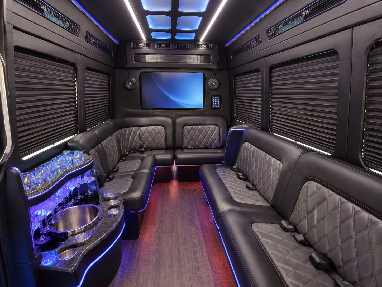 St Petersburg School Event Transportation party bus exterior