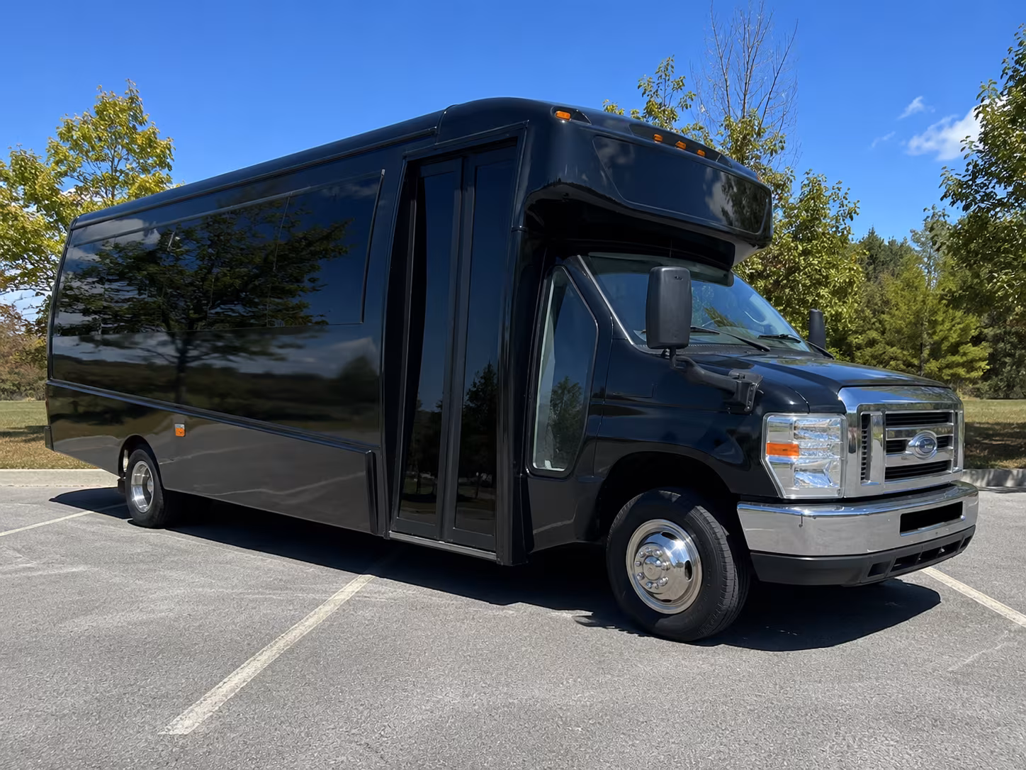 St Petersburg School Event Transportation party bus exterior