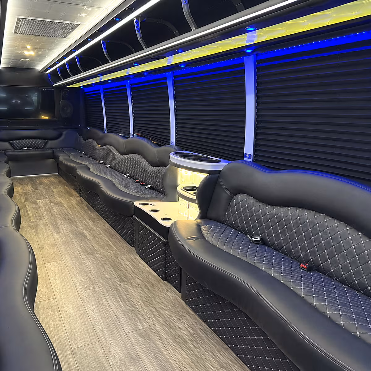 St Petersburg Wedding Transportation party bus interior