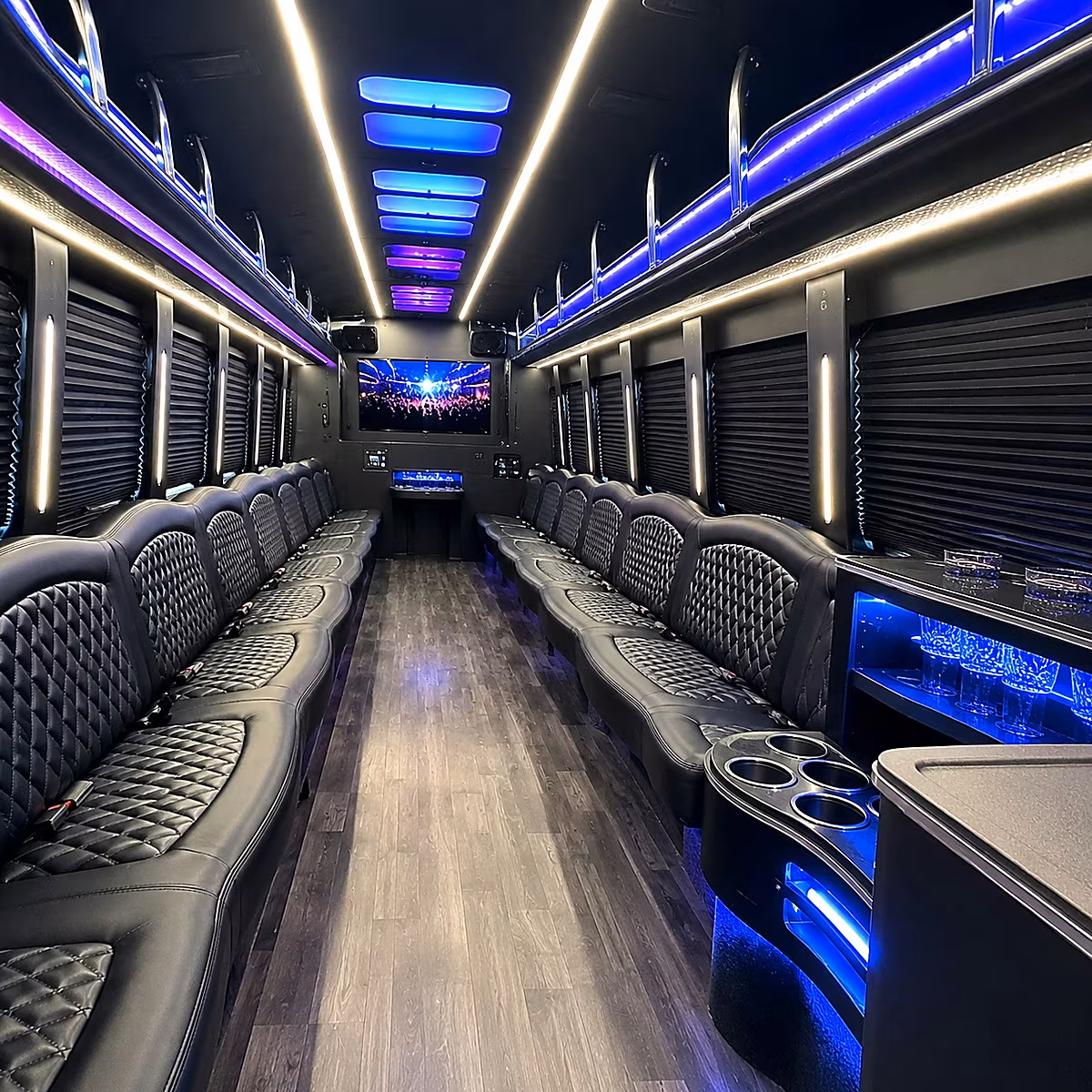 St Petersburg Winery Tour & Pub Crawl Transportation party bus interior