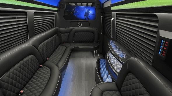 Interior of Charter Bus Company Clearwater's 14 Passenger Sprinter Limousine in Clearwater