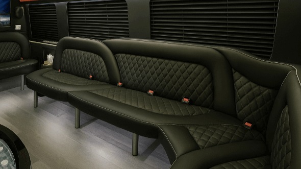 Interior of Charter Bus Company Largo's 15 Passenger Party Bus in Largo