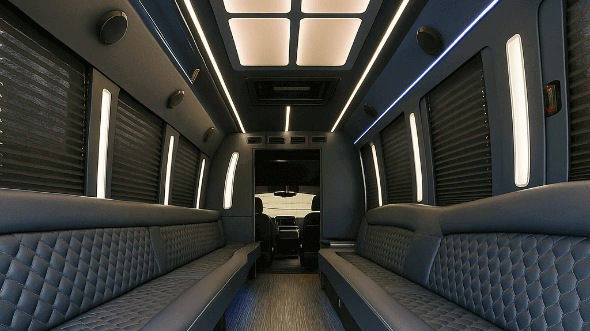 Interior of Charter Bus Company Cape Coral's 20 Passenger Party Bus in Cape Coral
