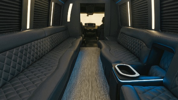 Interior of Charter Bus Company Largo's 20 Passenger Party Bus in Largo