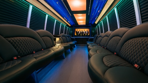 Interior of Charter Bus Company Largo's 28 Passenger Party Bus in Largo