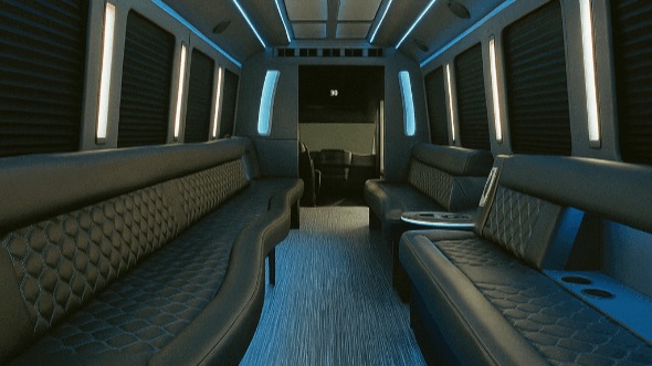 28 passenger party bus interior
