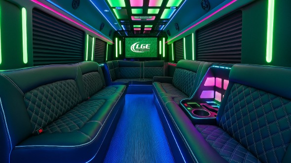 Interior of Charter Bus Company Lakeland's 30 Passenger Party Bus in Lakeland