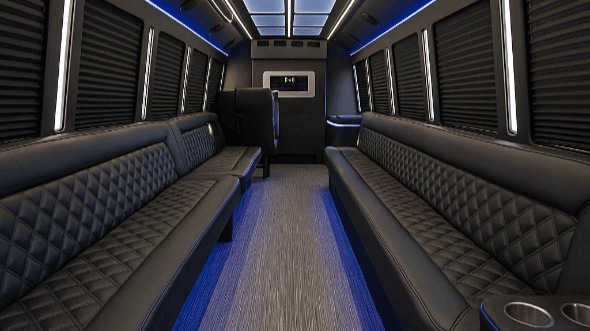 Interior of Charter Bus Company Pinellas Park's 40 Passenger Party Bus in Pinellas Park