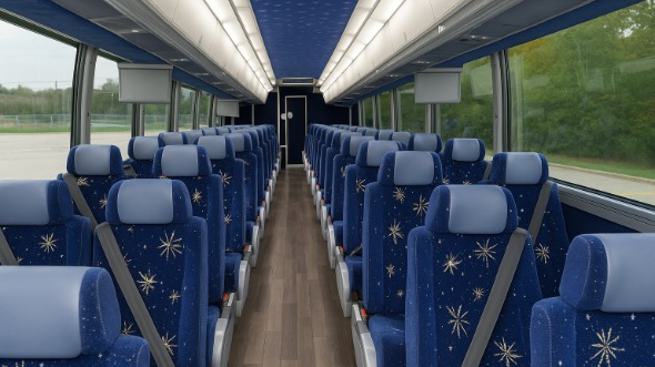 Interior of Charter Bus Company St. Petersburg's 47 Passenger Charter Bus in St. Petersburg