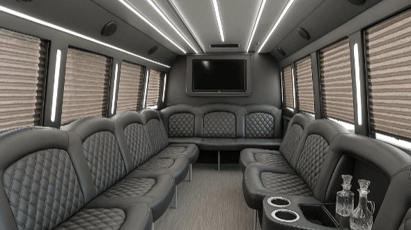 Interior of Charter Bus Company Cape Coral's 50 Passenger Party Bus in Cape Coral