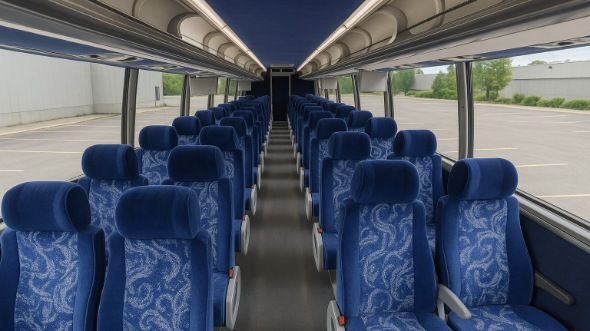 Interior of Charter Bus Company St. Petersburg's 54 Passenger Charter Bus in St. Petersburg