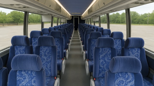 Interior of Charter Bus Company St. Petersburg's 56 Passenger Charter Bus in St. Petersburg
